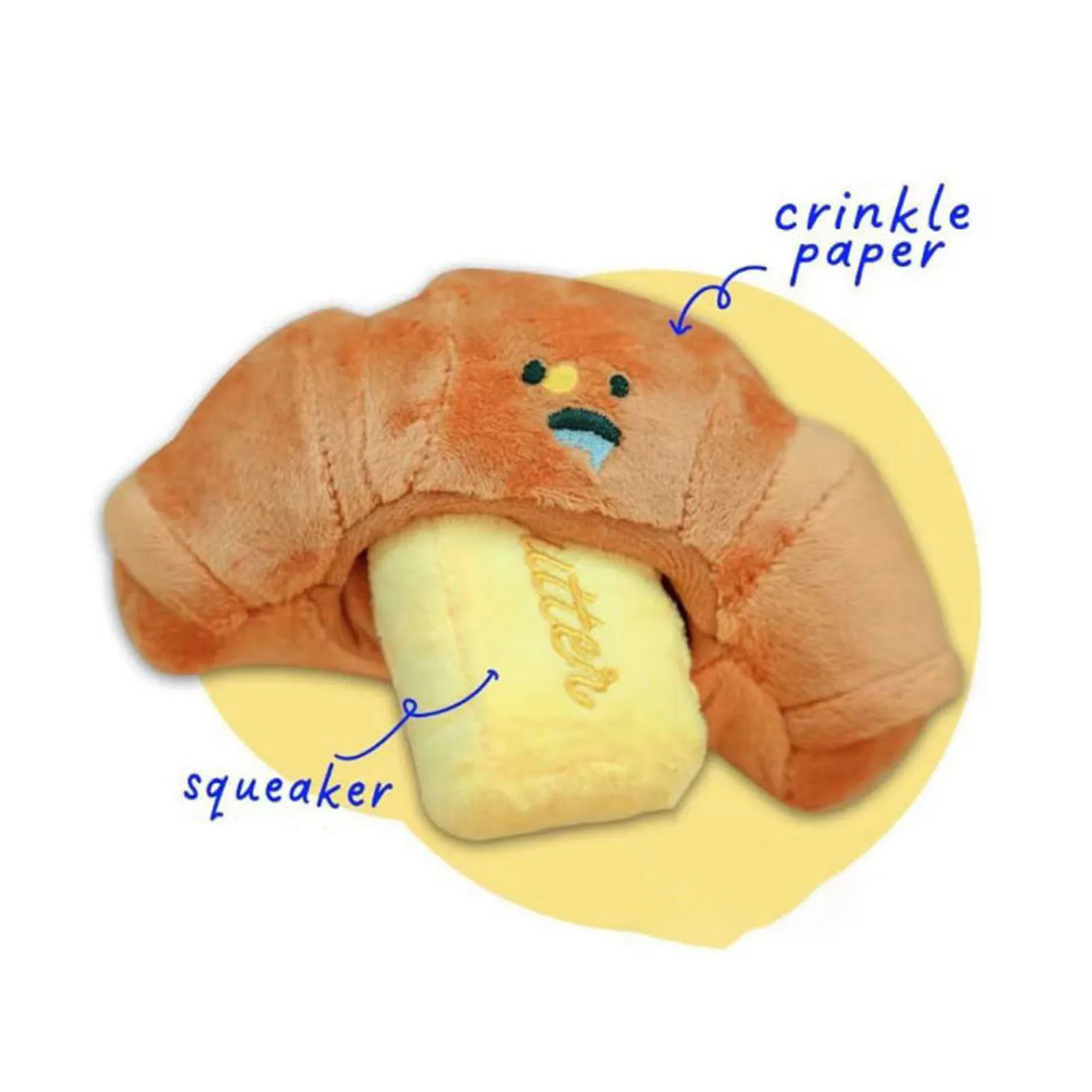 Plush Dog Snuffle Toy Squeaky Soft Interactive Bread Shape Cute Puppy Sniffing Puzzle Toy For Indoor