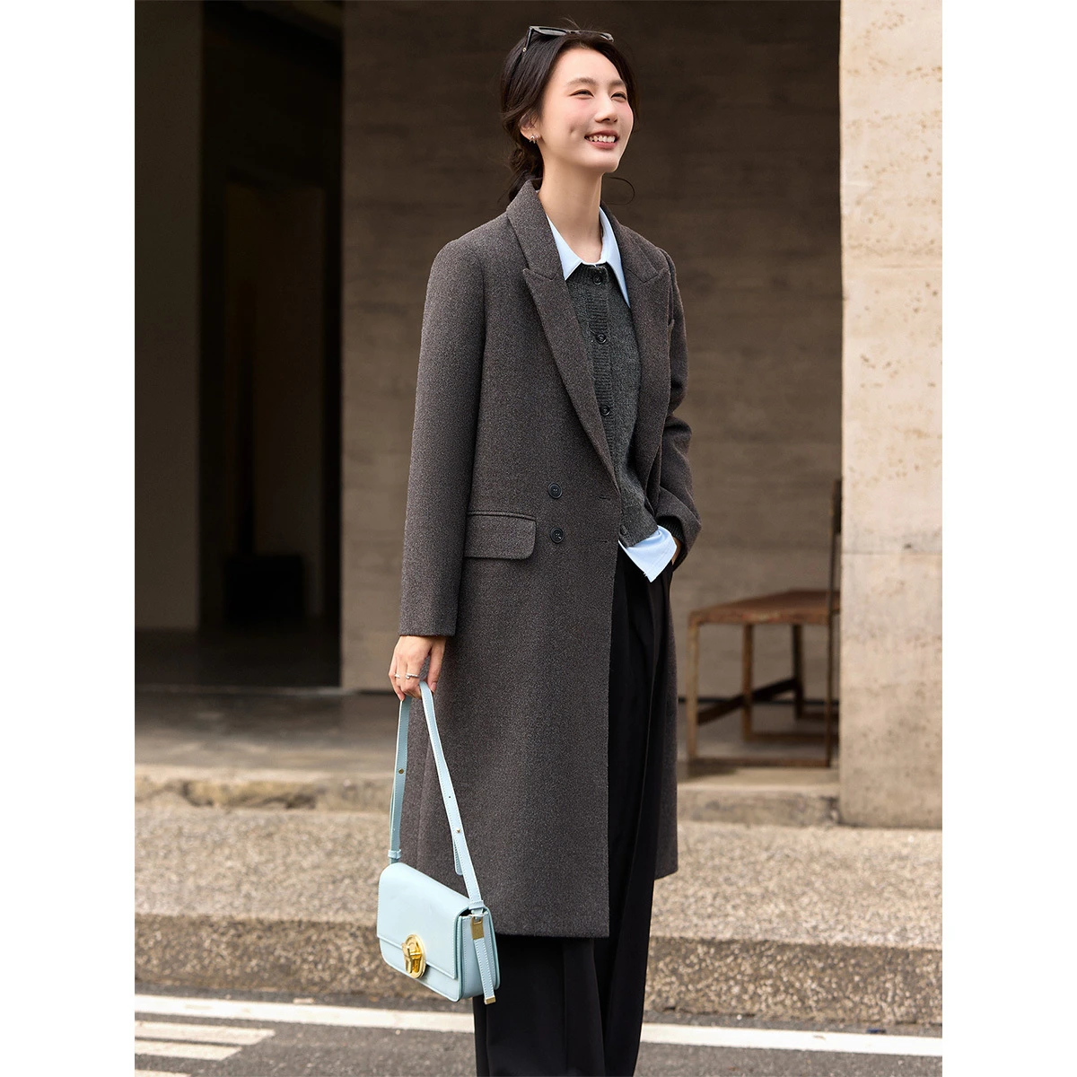 VIMLY Women Winter Coats 2025 Fashion Double Breastedpadding Cotton Mid Length Thick Coats High Quality Women's Clothing A3225