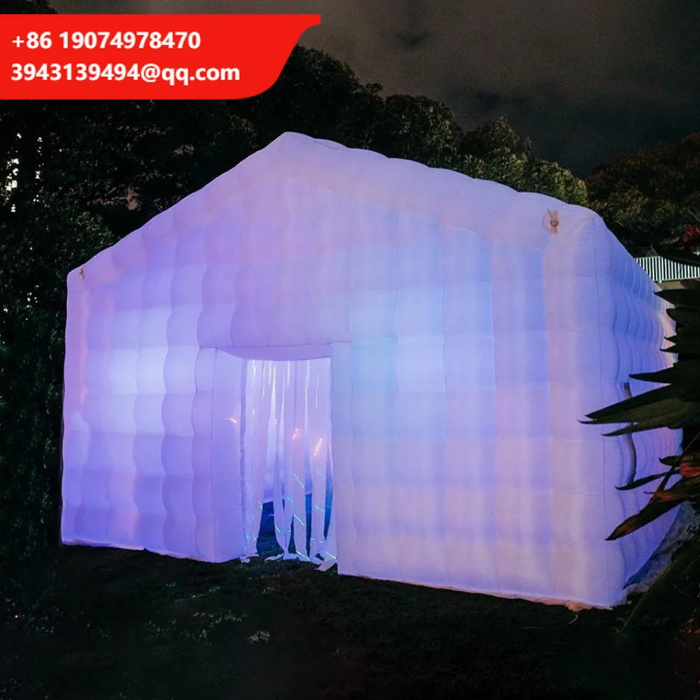 

Надувной шатер для мероприятий на открытом воздухе с LED-подсветкой, 8х8 метров, большой надувной ночной клуб для 100 человек