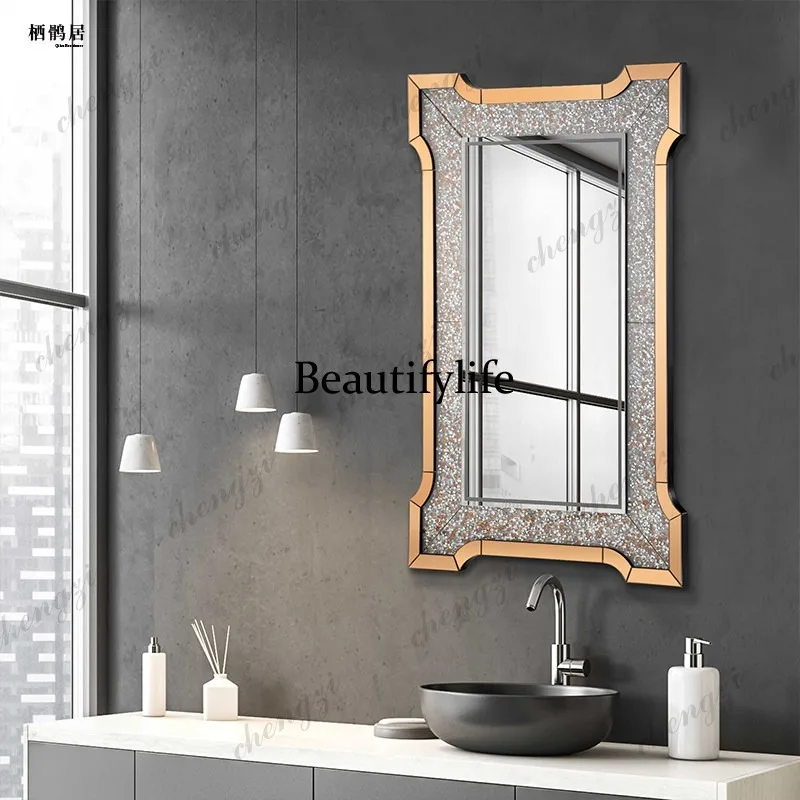 Full-body mirror does not deform, dressing mirror hangs on the wall, special-shaped beauty salon combination hangs mirror