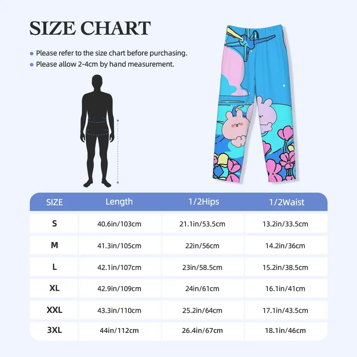 Custom Cartoon A-Asamimichans Cute Pajama Pants Sleepwear Men Elastic Waistband Sleep Lounge Bottoms with Pockets view 6