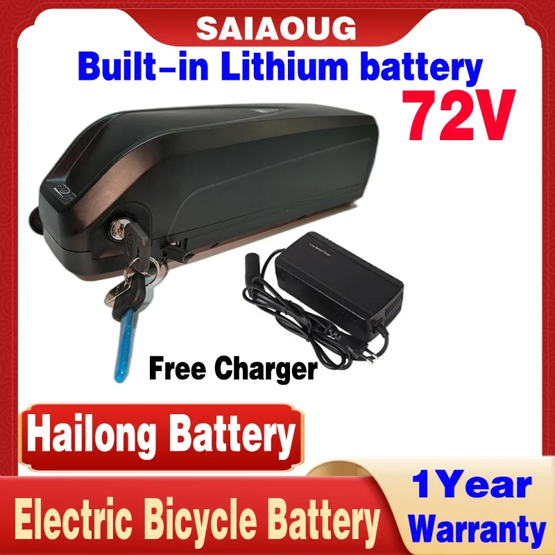 

Electric Bicycle Battery72V 20ah 30ah 40ah 50ah 60ah Hailong Original Brand Lithium Battery Pack Electric Scooter 300-2000W Kit