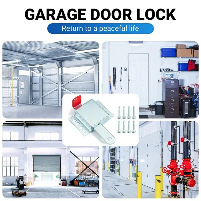 A42T-Steel Garage Door Locking Slide Latch, Heavy Duty Garage Door Lock Essential Garage Door Lock Kit For Most Garage Doors view 4