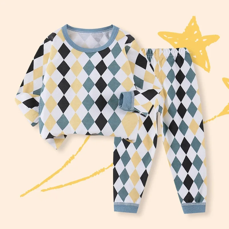 Kids Cotton Underwear Set 1-6 Years Spring Autumn Girls Cartoon Print Long-sleeved T-shirt & Pants 2-Piece Boys Casual Clothing view 5