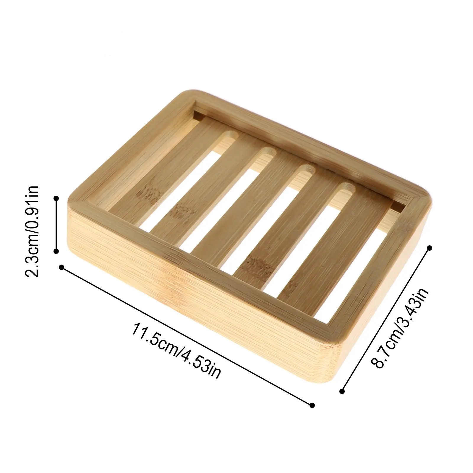 2pcs Natural Wooden Bamboo Soap Dish Tray Holder Storage Soap Rack Plate Drain Box Portable Bathroom Soap Dish Storage Box