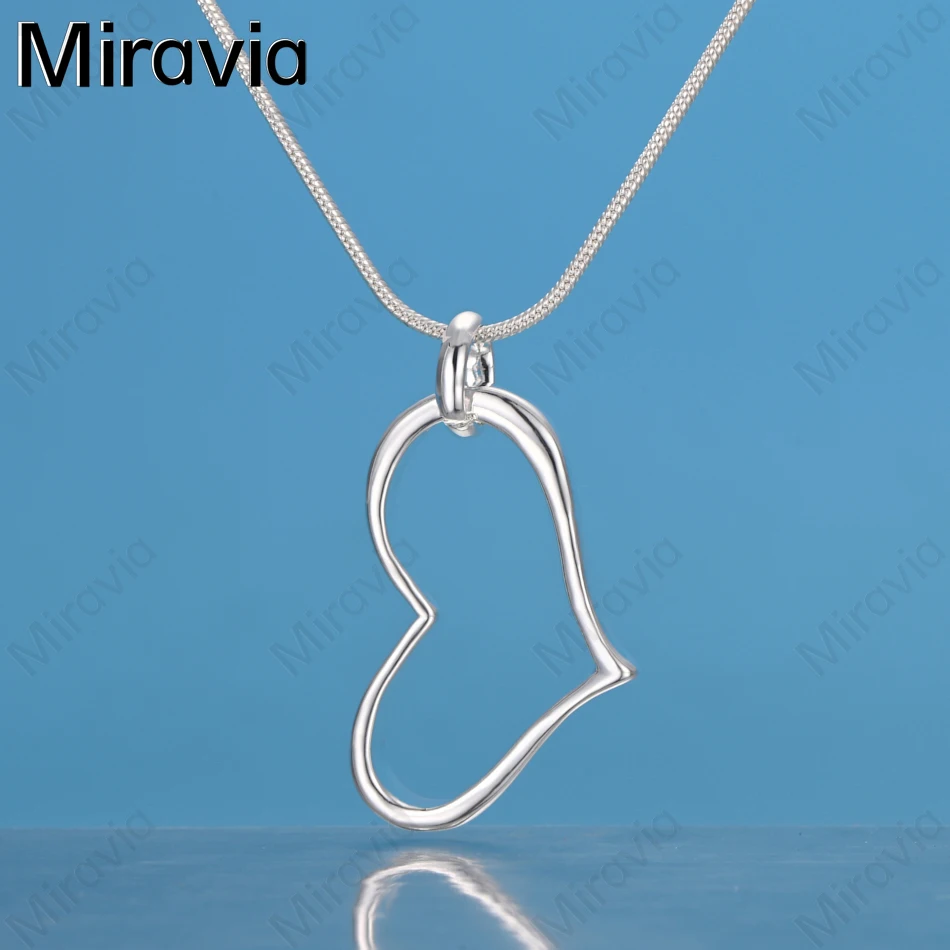 Miravia 925 Sterling Silver Love Ring Buckle Pendant Necklace Women'S Exquisite Cute Wedding Party Jewelry