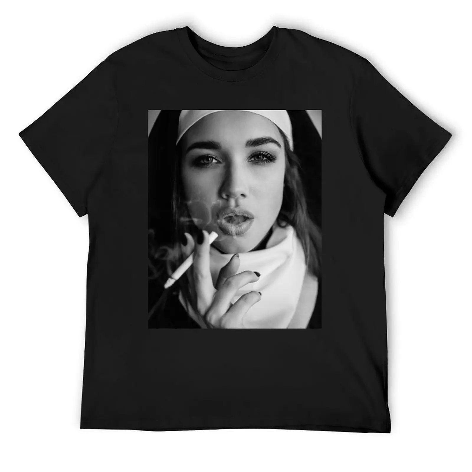 

Nun smoking. Portrait of a smoking young nun, T-Shirt tops for a boy Short sleeve tee mens graphic t-shirts pack