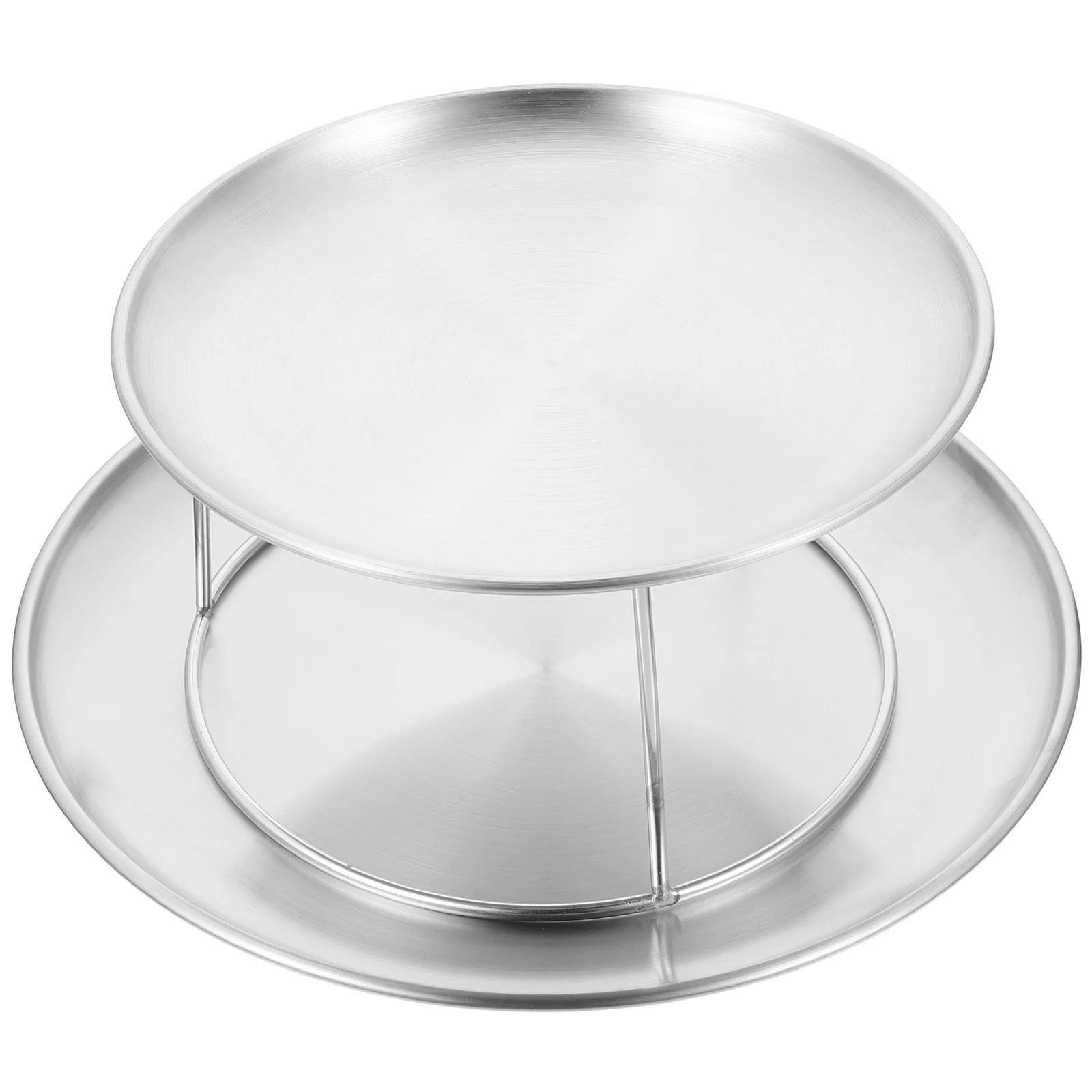 

Multi-tiered Food Tray Stainless Steel Serving for Party Cake Stand Plate Christmas Platters