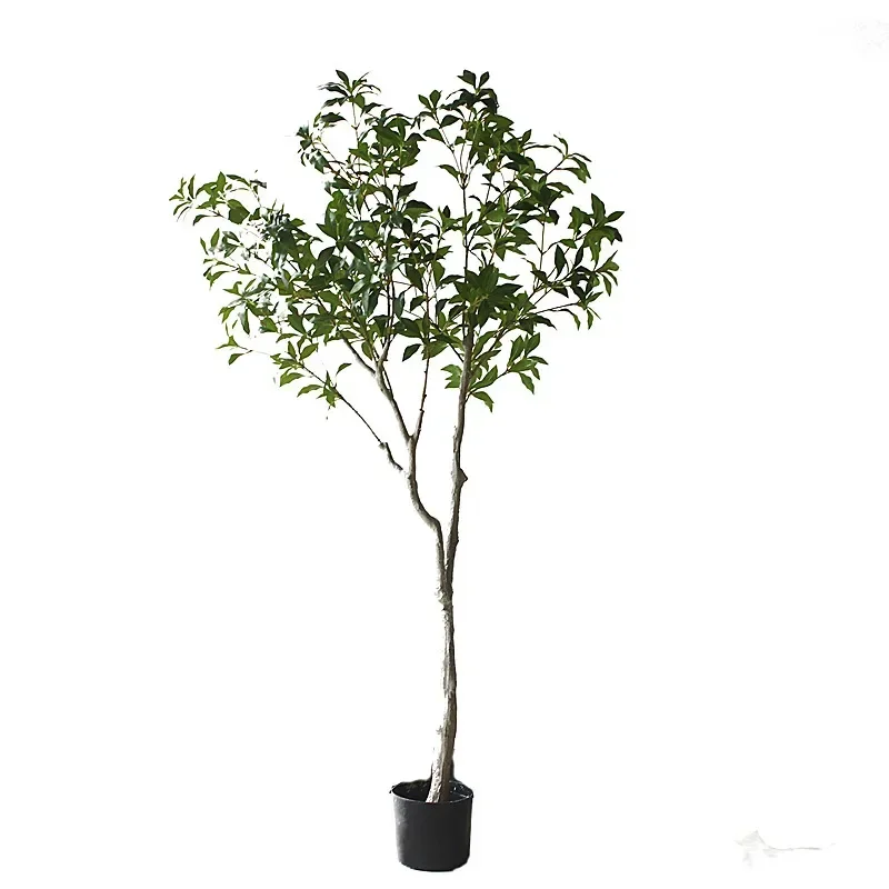 Simulation horse drunk wood Chinese-Japanese clothing hotel living room window floor-to-ceiling flower landscaping green