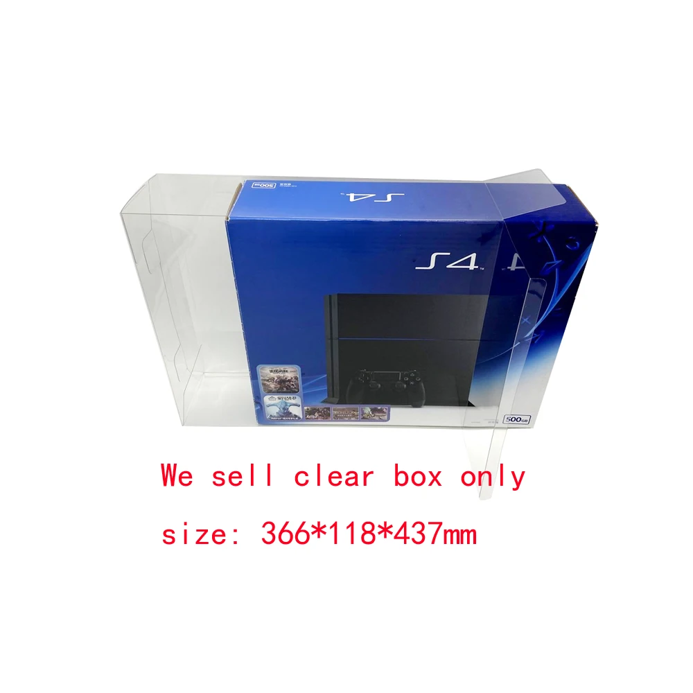 Transparent clear PET cover  For Playstation 4 ps4  1100 1200 2000 pro  Japan USA  game console  storage display box   case