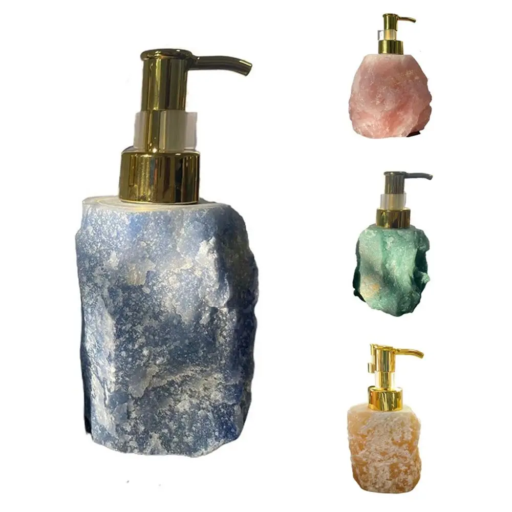 Natural Crystal Stone Soap Dispenser Reusable Luxury Cosmetic Lotion Container Durable Hand Pump Shampoo Pump Organizer Girls