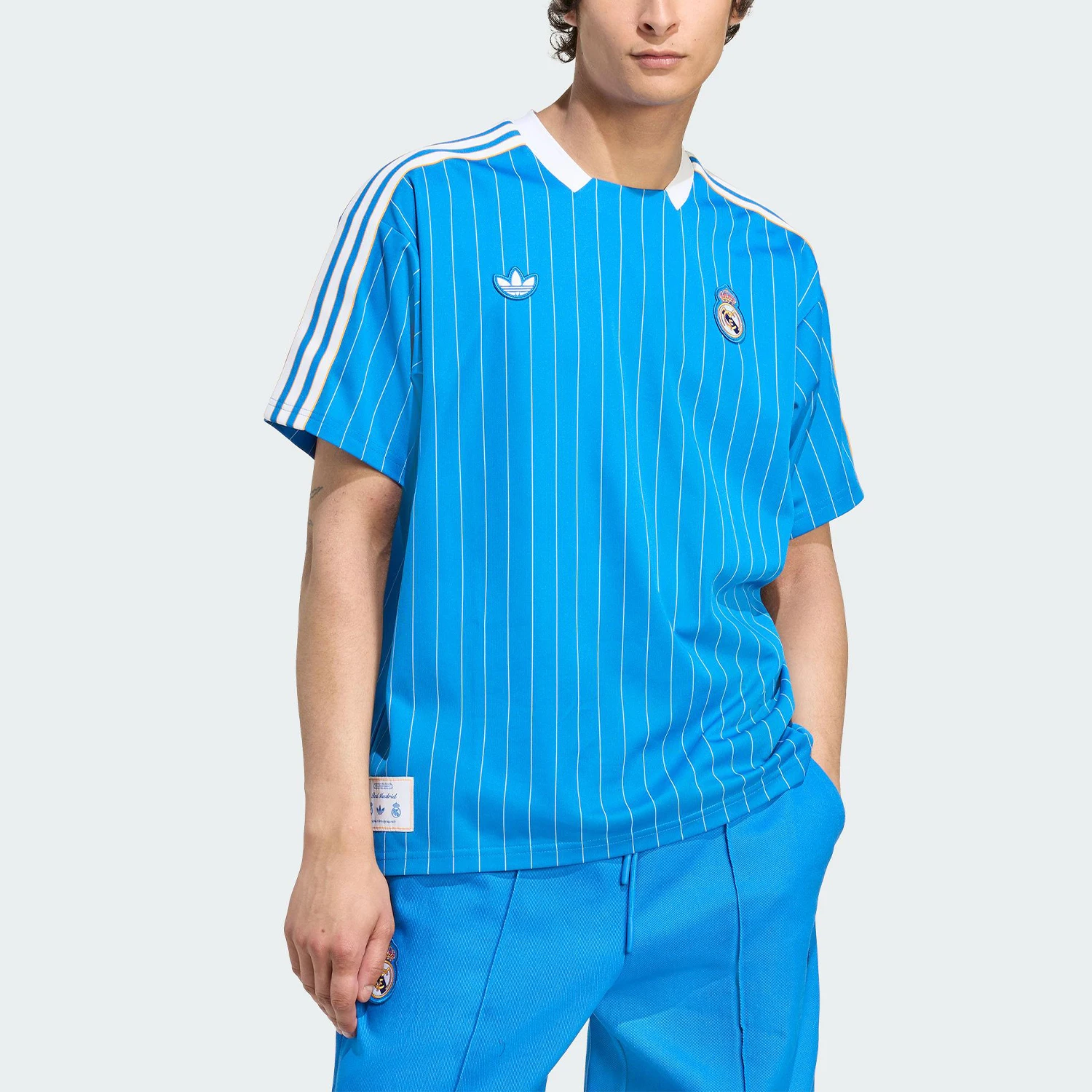 

Adidas Authentic Originals New Men's and Women's Striped Football Loose Short-Sleeve JN3060