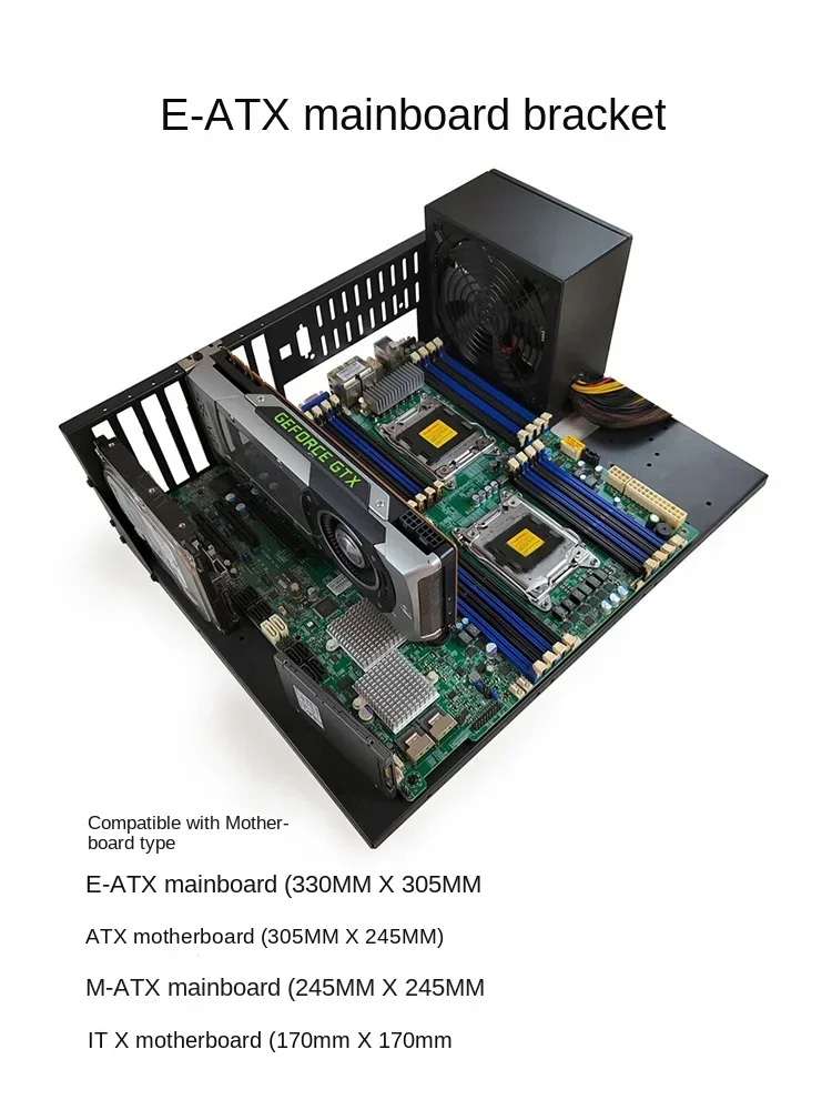 Open server chassis rack, dual EATX motherboard CPU thickened DIY bare testing machine room industrial control computer game