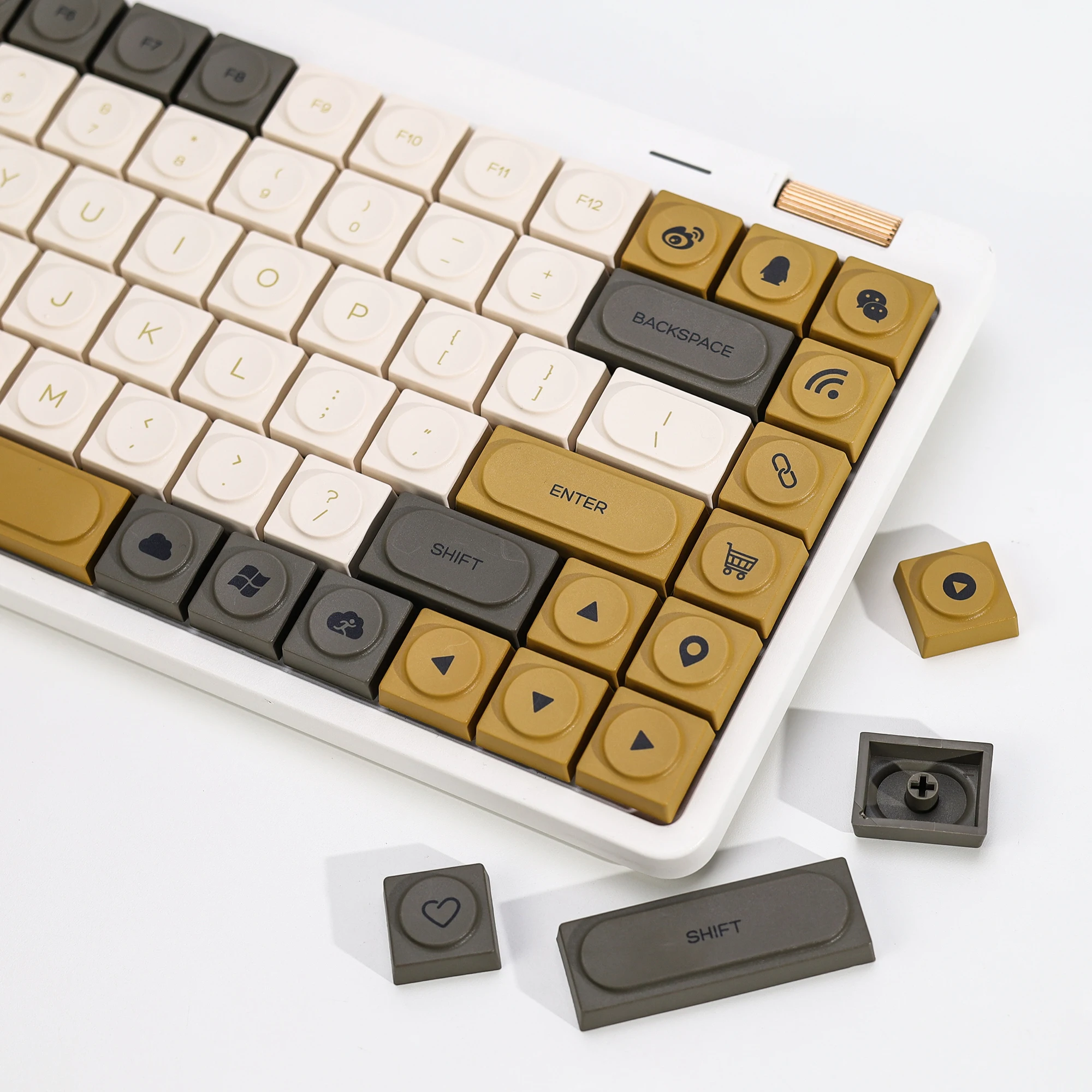 KBDiy 137 Keys Glimmer Doys Keycaps PBT Retro Korean Keycap Low Profile For Mechanical Keyboards Key Cap 1353 Cherry MX Switch