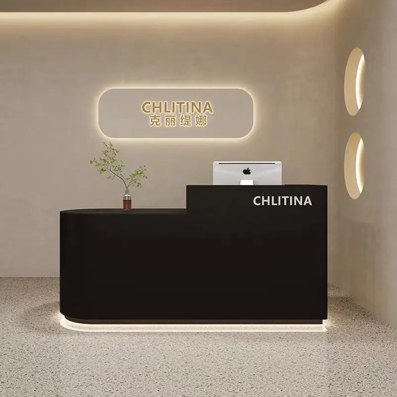 Cheap Business Reception Desk Display Trade Show Retractable Reception Desk Antique Bancone Per Negozio Office Furniture