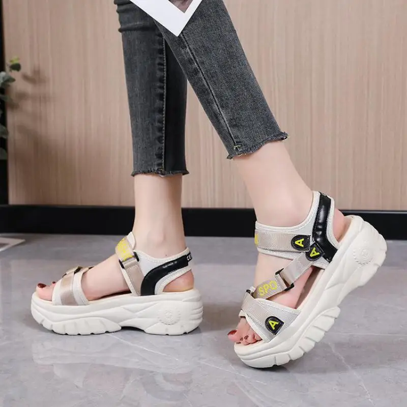 Luxury sexy Open-toed Women Sport Sandals Wedge Hollow Out Ladies Sandals Outdoor Cool Platform Shoes Student Beach Summer Shoes