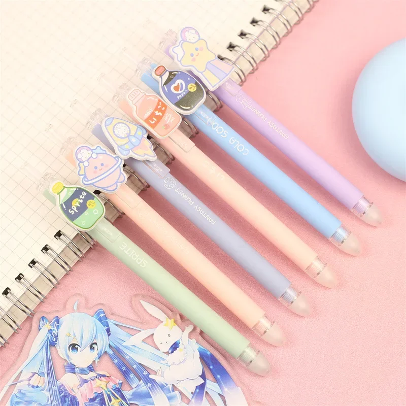 3/5PCS Erasable Pushable Neutral Cute Cartoon Gel Pens Kawaii Large Capacity 0.5mm Black 12g Office Accessories School Supplies