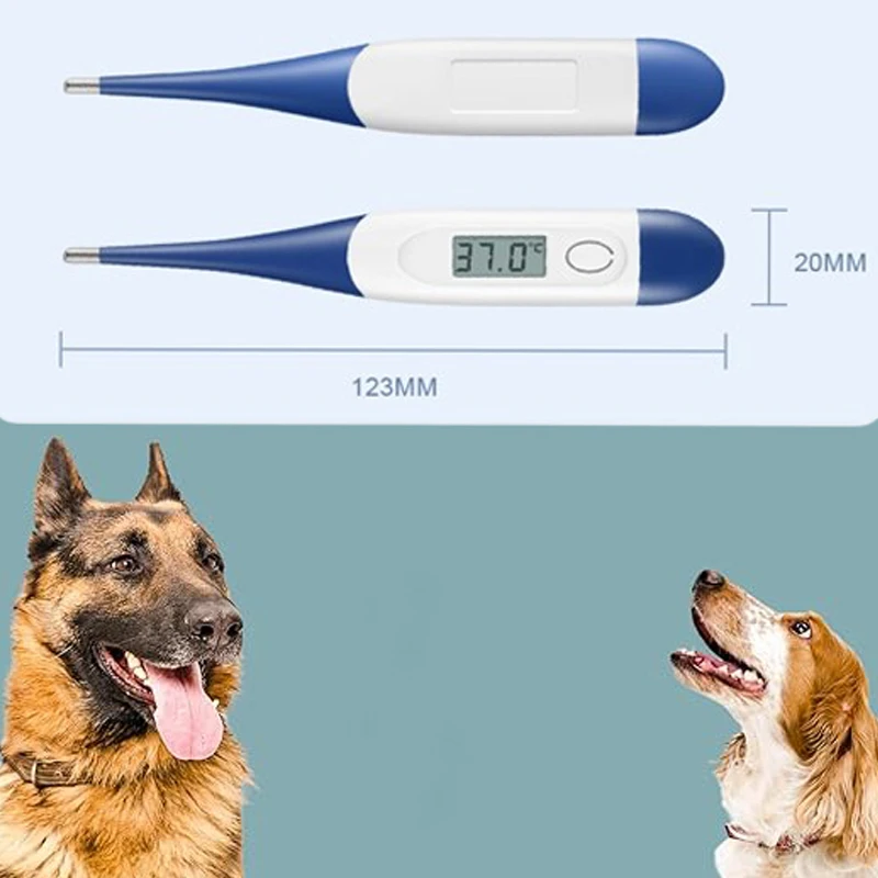 ميزان حرارة سريري رقمي طبي بيطري قابل لإعادة الاستخدام مع طرف مرن لبيوت الدواجن وتشخيص العيادة لاستخدام الحيوانات الأليفة #3