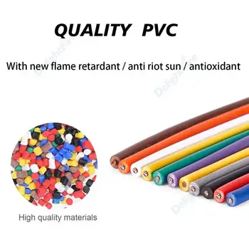 彩色電線 14 16 18 20 22 AWG 柔性 PVC 銅線 電子電纜,適用於設備、LED 燈條、揚聲器等。 8 最佳銷售 電纜 - №6