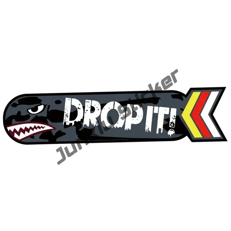 Bomb Flying Tiger Shark Stickers Vinyl Motorcycle Decal Creative Graffiti Scuba Dive Grenada Attacking Shark Sticker Accessories