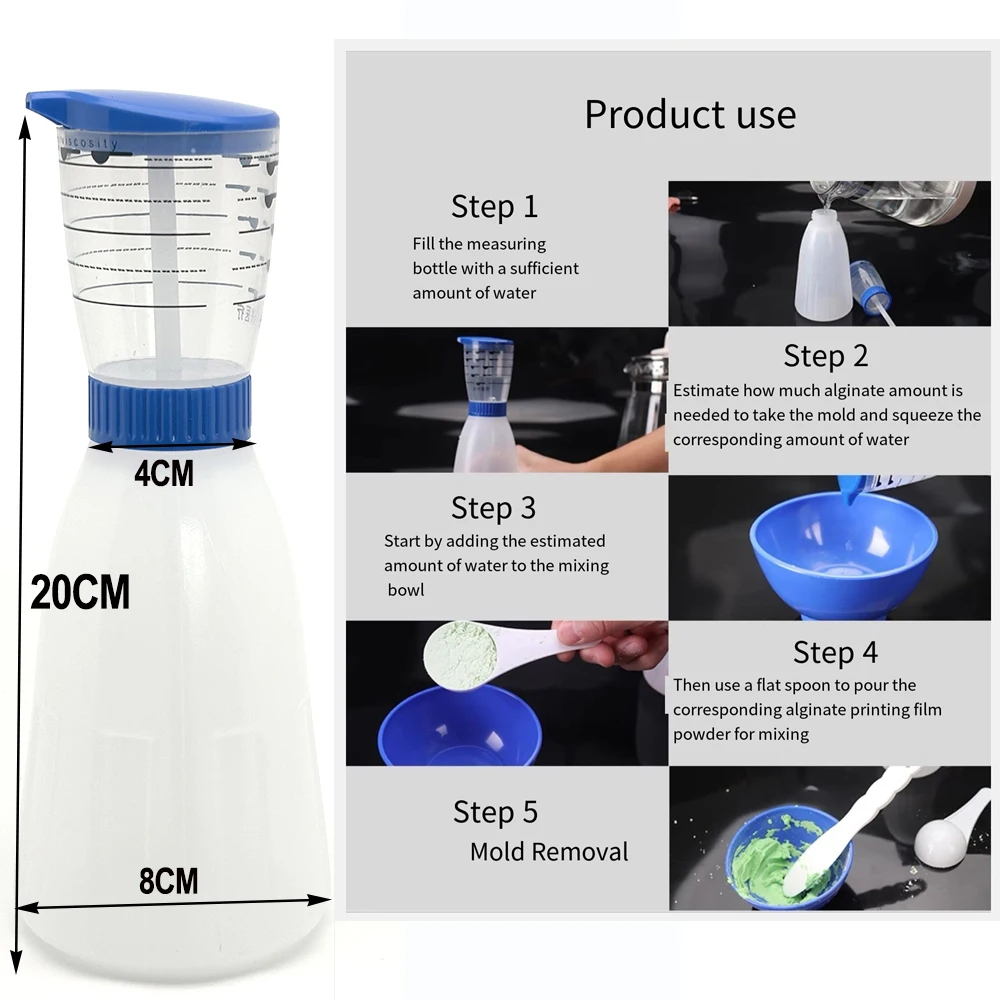 Dental Mixing Cups Bowl Measuring Bottle Alginate Impression Material Oral Stirring Kettle Spatula Stick Dentist Equipment Tools