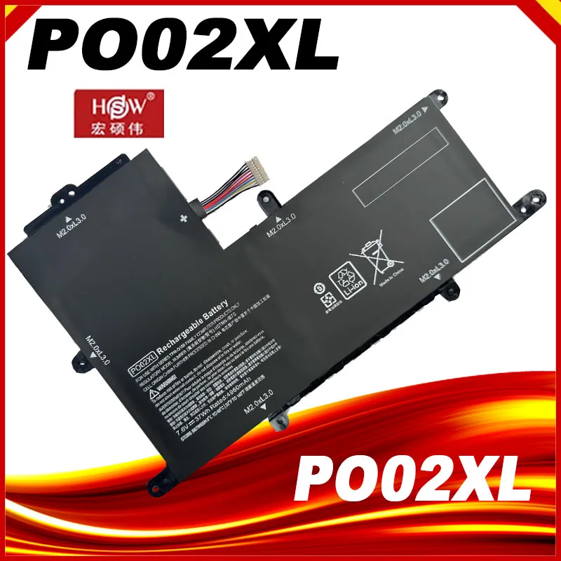 PO02XL 37Wh 7.6V Laptop Battery 824560-005 TPN-Q166 HSTNN-IB7G  for HP Stream11-R015WN 11-R014WM HSTNN-DB7G Series Notebook