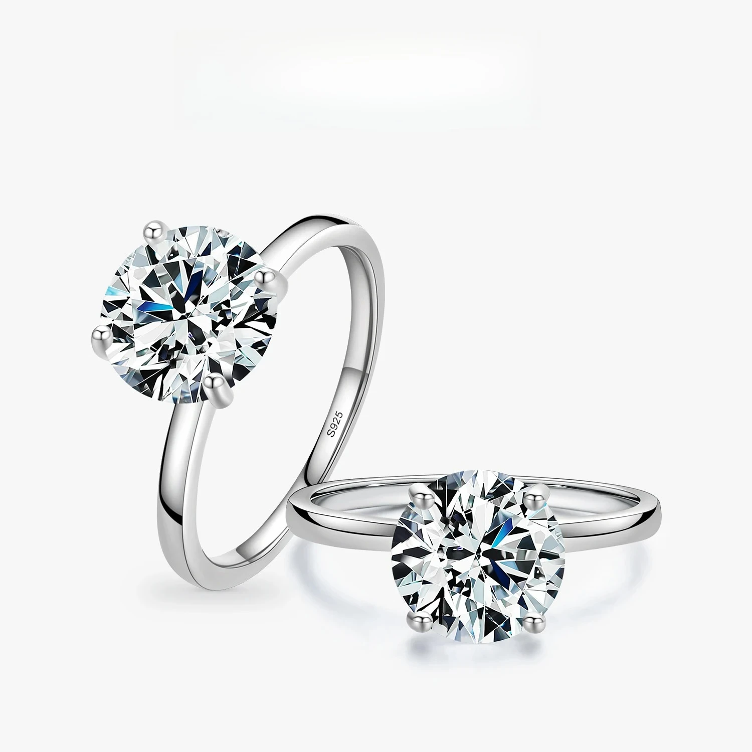 

925 Sterling Silver Classic Luxury 3 Carat Simulated Diamond Rings For Women Wedding Engagement Statement Fine Jewelry