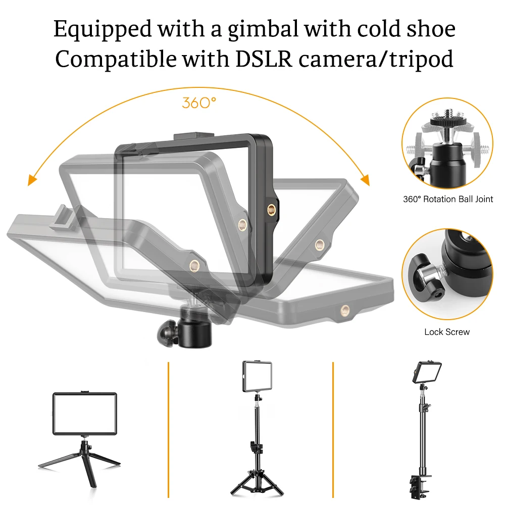 6 Inch Camera Photo LED Video Panel Light Optional with Power Adapter hotography Lighting For Live Stream Photo Studio Fill Lamp