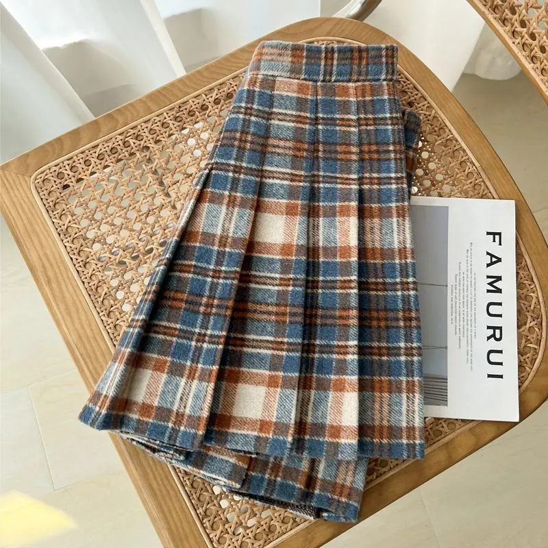 

Women's Knit Bloomer Skirt Mid Length A Line Puffy Poncho Hem with Pockets Winter Stretch Waband Casual Mini Dress