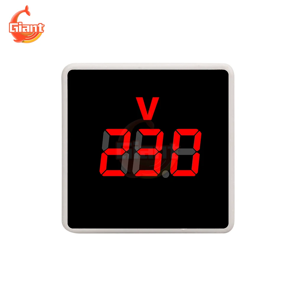 AC50-380V V-PL Square Voltmeter Mini Digital Voltmeter European Plug Socket Voltage Tester Electric Voltage Meter Panel Monitor