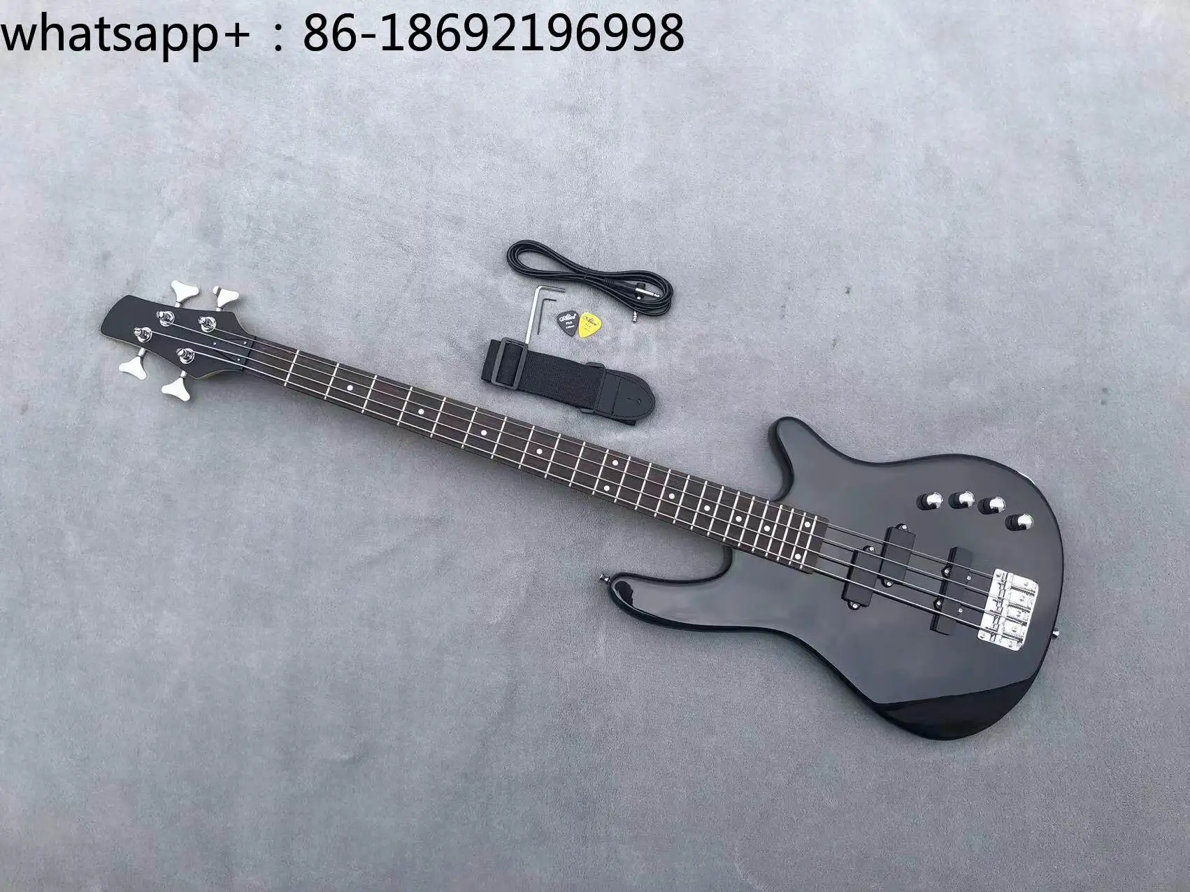 Special Clearance Beginner Entry Four-string P/J Electric Bass Speaker Set, Metal Black Bright Bass Bass