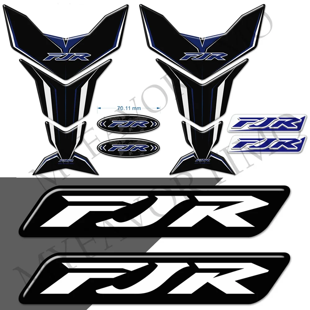 

For Yamaha FJR1300 FJR 1300 Tank Pad Protector Fairing Emblem Badge Trunk Aluminium Cases Stickers Decal Logo 2018 2017 2019