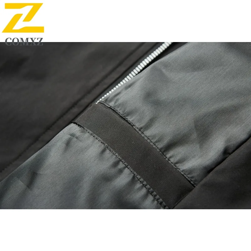 COMXZ 2025 الرجال الوقوف طوق سترة عادية الرياضة في الهواء الطلق تنوعا معطف الخريف جديد وصول موضة الشارع نمط سترة واقية #5