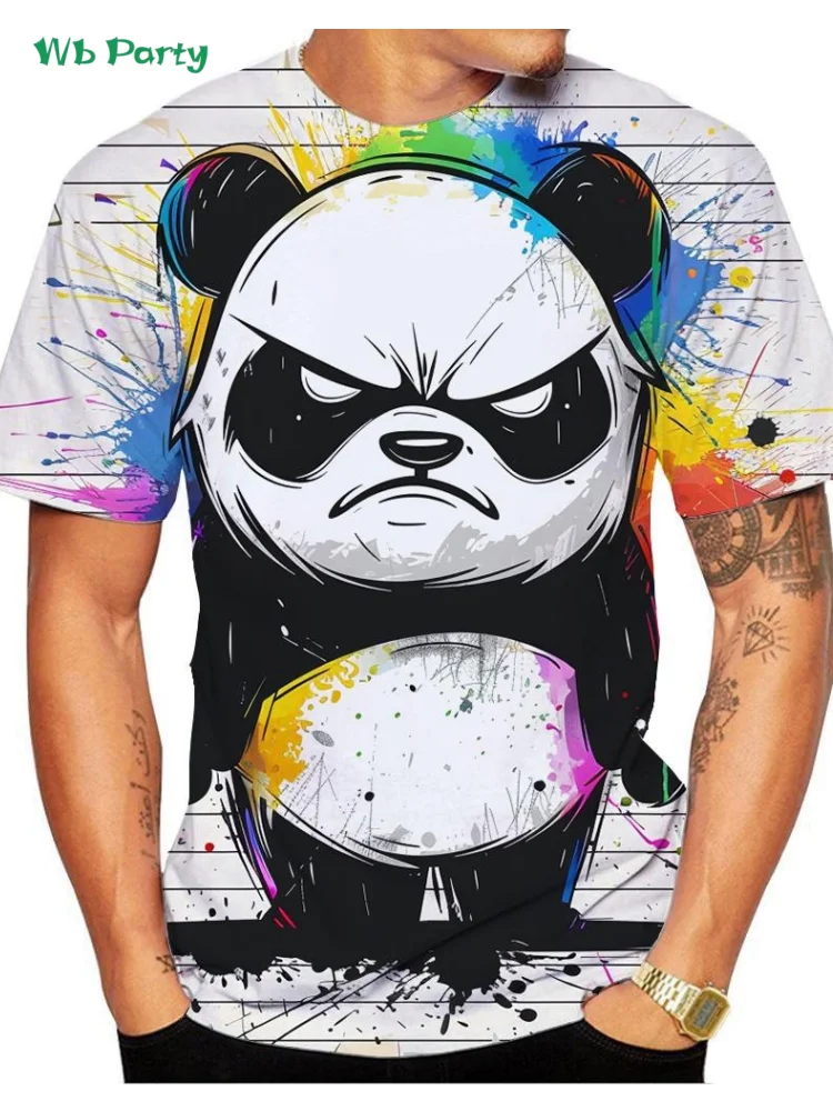 

Мужская футболка с рисунком медведя, летняя уличная мужская футболка с коротким рукавом, модные повседневные мужские топы большого размера с круглым вырезом, мужская одежда
