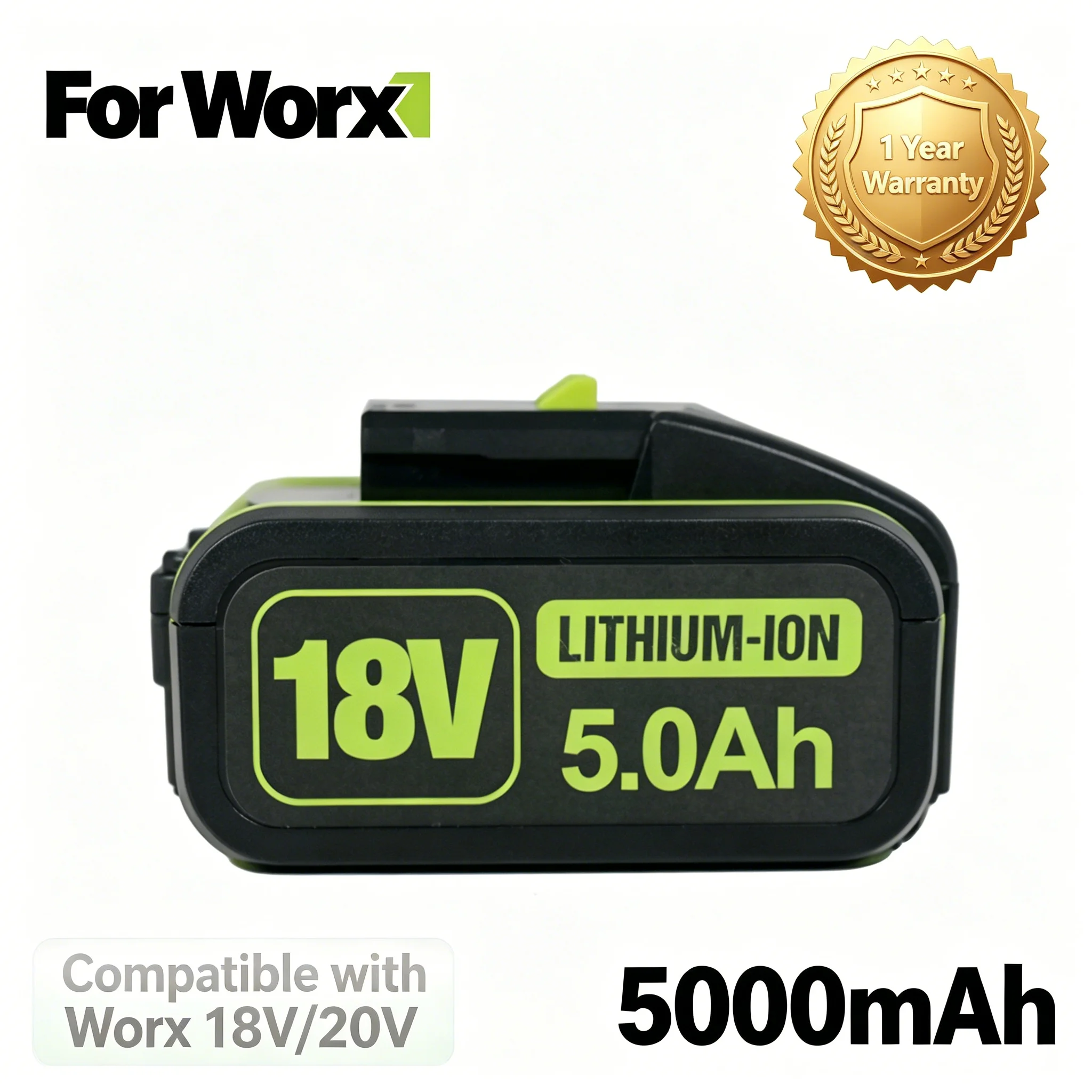 

For Worx 18V 5000mah lithium battery FOR WORX 18V 20V WA3016 WA3023 WA3054 WA3027 WA3406 WU279 WU294 WU362 WU388 WU629 WU808