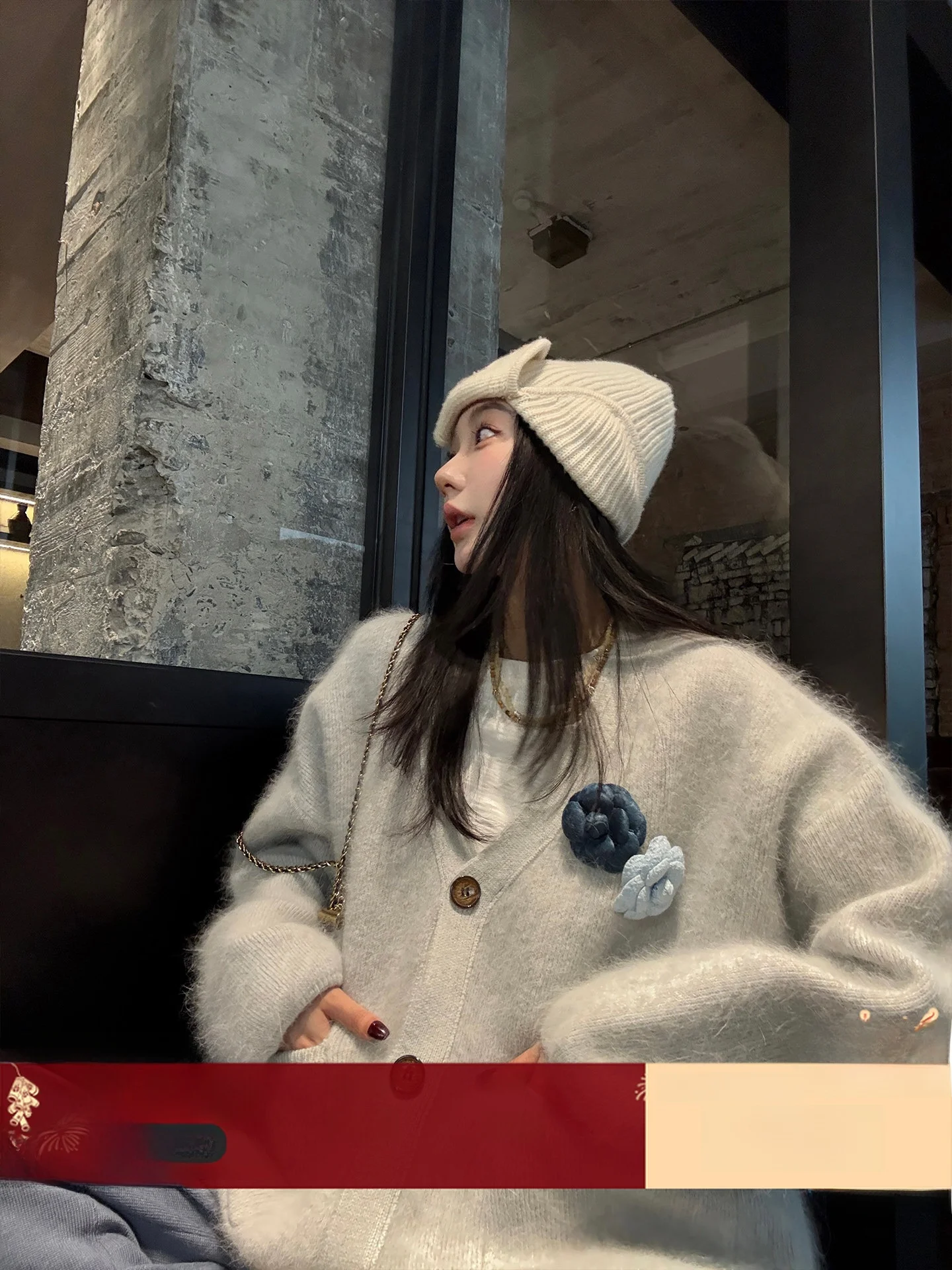 

Теплый свитер-жакет из меха медведя с эффектом шерсти, свободного кроя, мягкий, в стиле оверсайз, цветной, с принтом Love! Женское короткое пальто Commute Sle с V-образным вырезом и застежкой на пуговицы