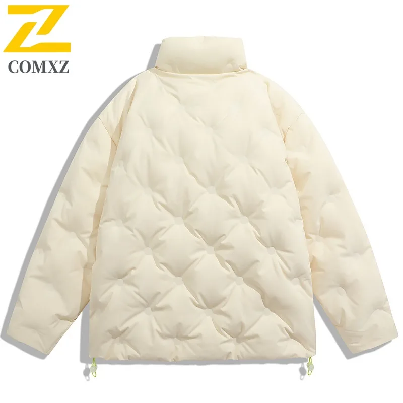 COMXZ Men Bread Jacket 2025 Warm Casual Stand Collar Street Travel Lightweight Warm Ski Padded Jacket Fashion Snow Winter Jacket
