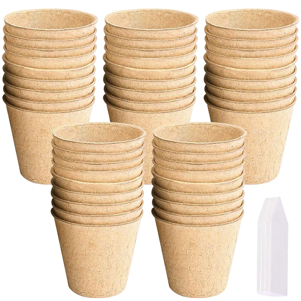

1 set Biodegradable Pulp Pots 6x6cm Plant Nursery Cups for Flowers Vegetables Saplings Germination Starter Greenhouse Cup