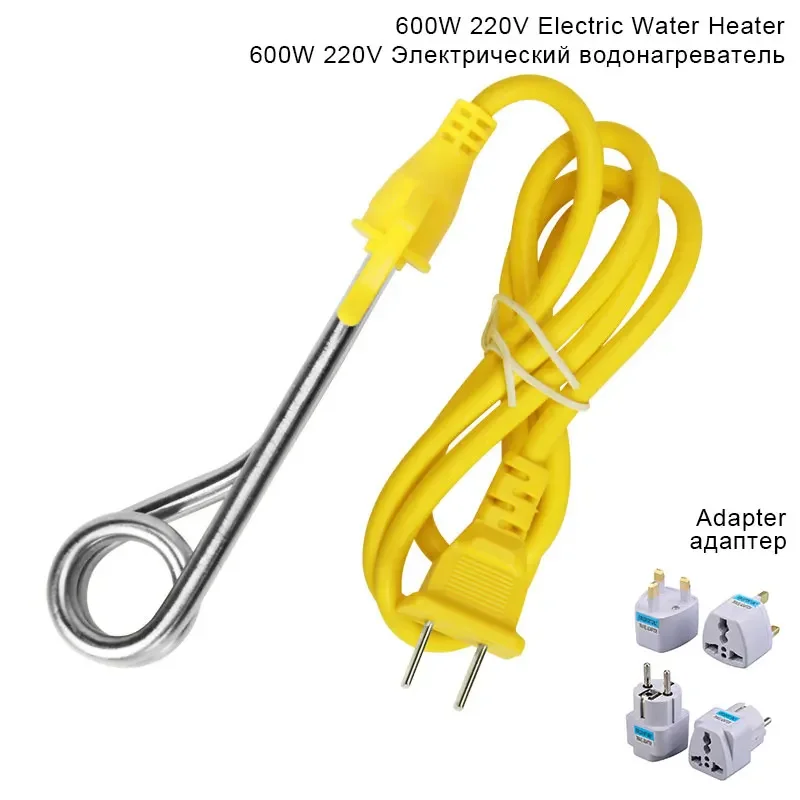 سخان مياه كهربائي صغير محمول ، سخانات مياه ساخنة فورية ، غلاية القهوة ، الغمر السفر ، الاتحاد الأوروبي والمملكة المتحدة التوصيل ، 600 واط ، 220 فولت