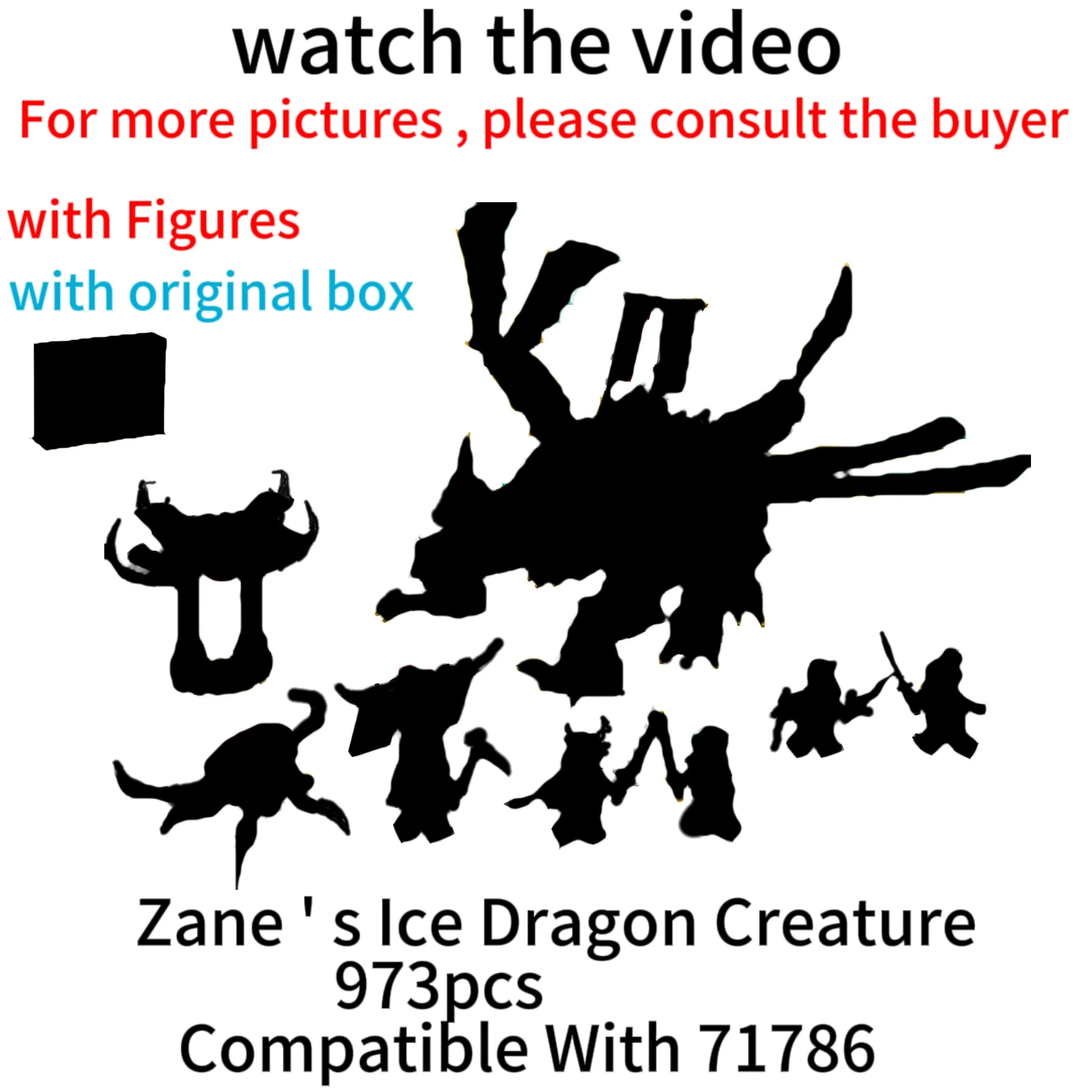 

Zane's Ice Dragon Creature 973 Pcs Building Blocks Compatible with 71786 11158 Educational Kid Toys Birthday Gifts