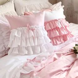 Decorative Cotton Pillowcase for Girls, Princess Pillow Case, Sweet Cake Layer, European Style, Bedroom Cover, No Filler