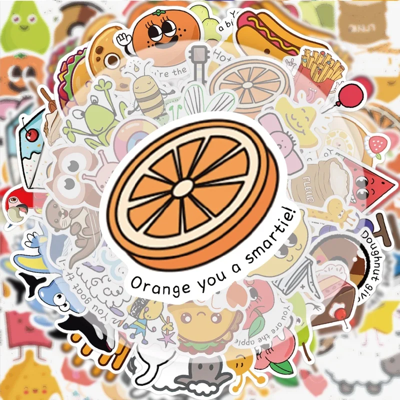 50 Fun and Encouraging Doodle Stickers, Vibrant Sticker Decals, Multiple Styles Without Duplication, Suitable for Water Bottles, Laptops, Suitcases, Skateboards, Guitars, Party Decorations