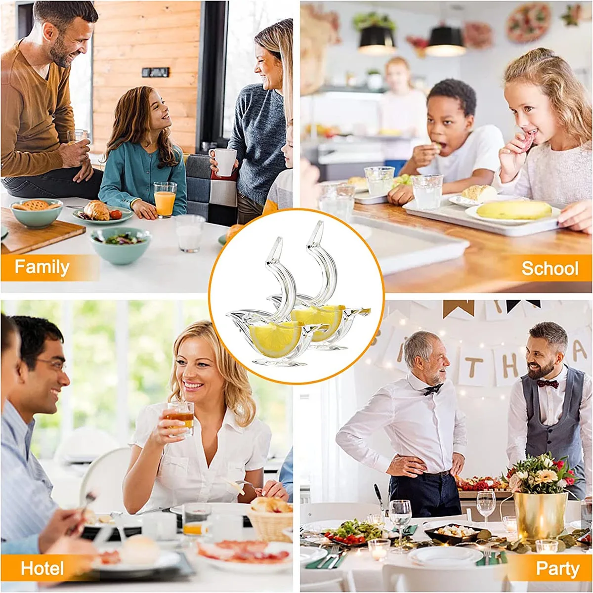 ABKR-2 Pack Manual Lemon Juicer Easy To Clean Portable Transparent Fruit Juicer, Bird Shape, Hand Juicer