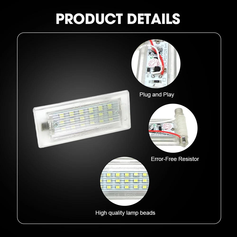 18pcs SMD LED Licence Plate Lights For BMW X3 X5 E53 E83 Original Car Lights Replacement Parts Plug and Play Licence Plate Light