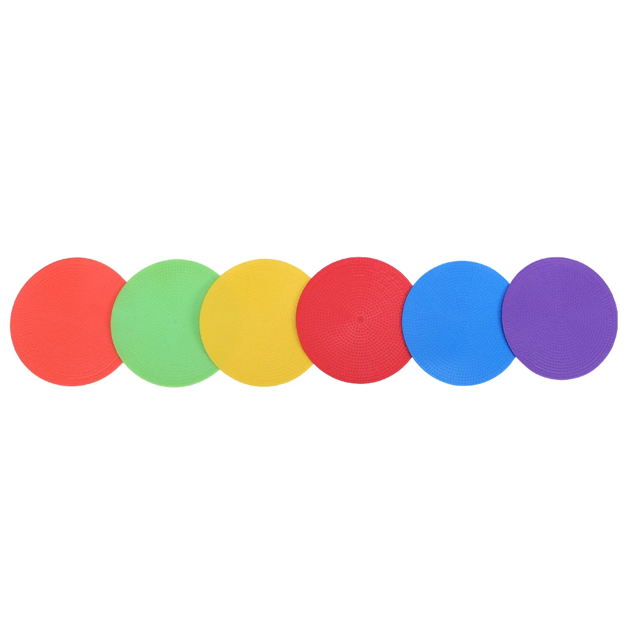 60pcs 12cm Soccer Training Flat Marking Mats Training Obstacles Tennis Landmark Mats with Square Mesh Pockets