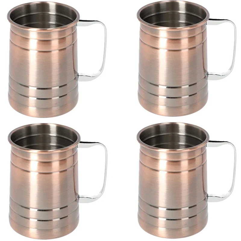 2024New Copper Moscow Mule Mug 1/2/3/4PCs Durable Coppery Beer Mugs Coffee Mug Milk Cup Pure Copper Cup