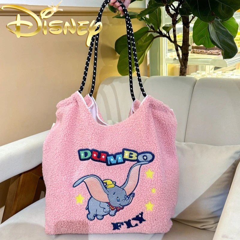 Disney Dumbo New Plush Women's Handbag Luxury Brand Original Women's Shoulder Bag Cartoon Cute Embroidered Women's Bag