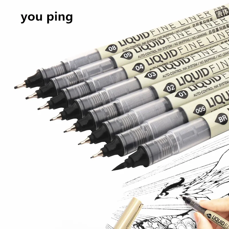 Новые водонепроницаемые чернила большой емкости, художественные маркеры, кисть, ручка, эскиз, рисунок комиксов, пигментные ручки, офисные школьные канцелярские принадлежности