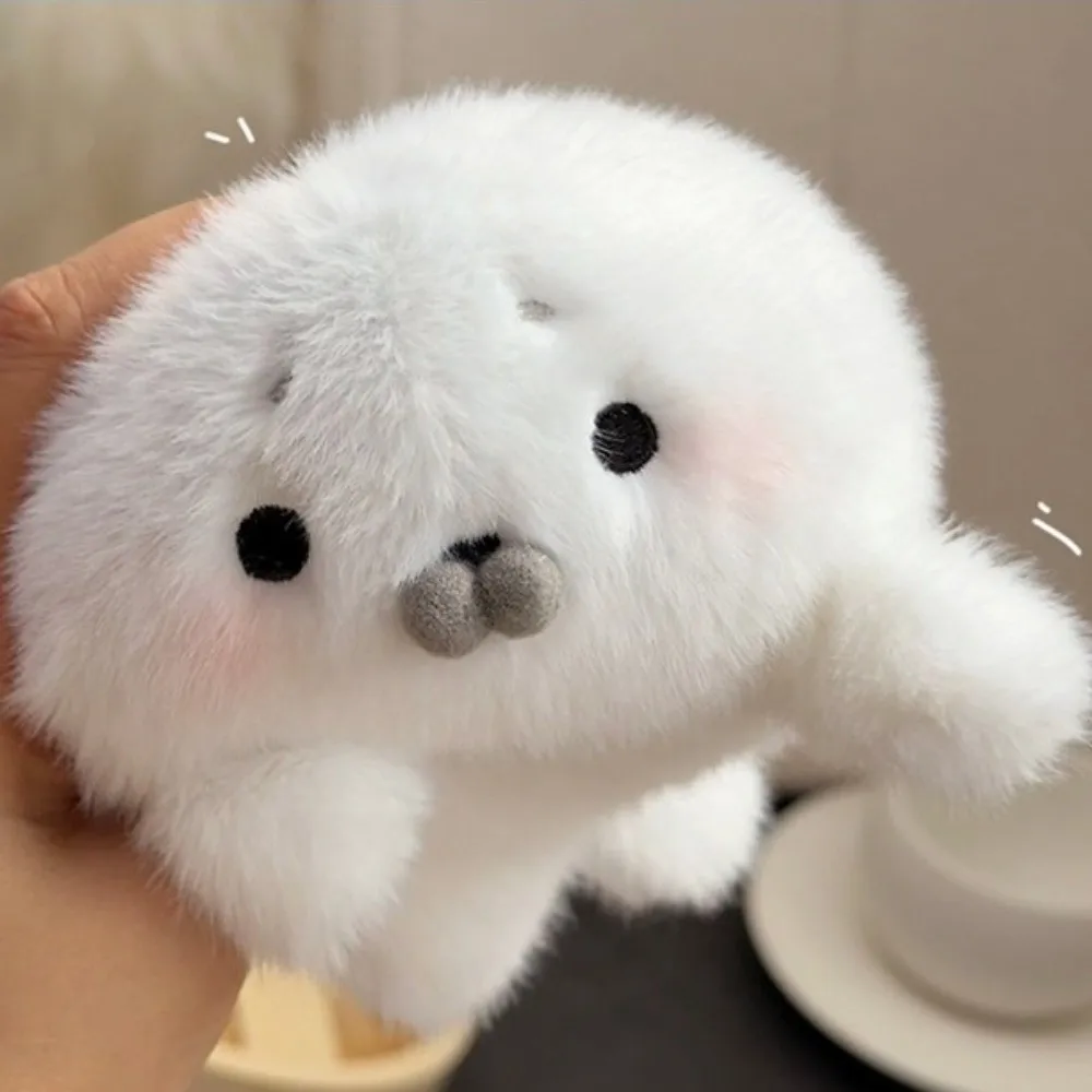 Steamed Bun Style Seal Keychain Hanging Ornament Soft And Cute Seal Pendant Bag Charm Baozi Stuffed Marine Animal Children