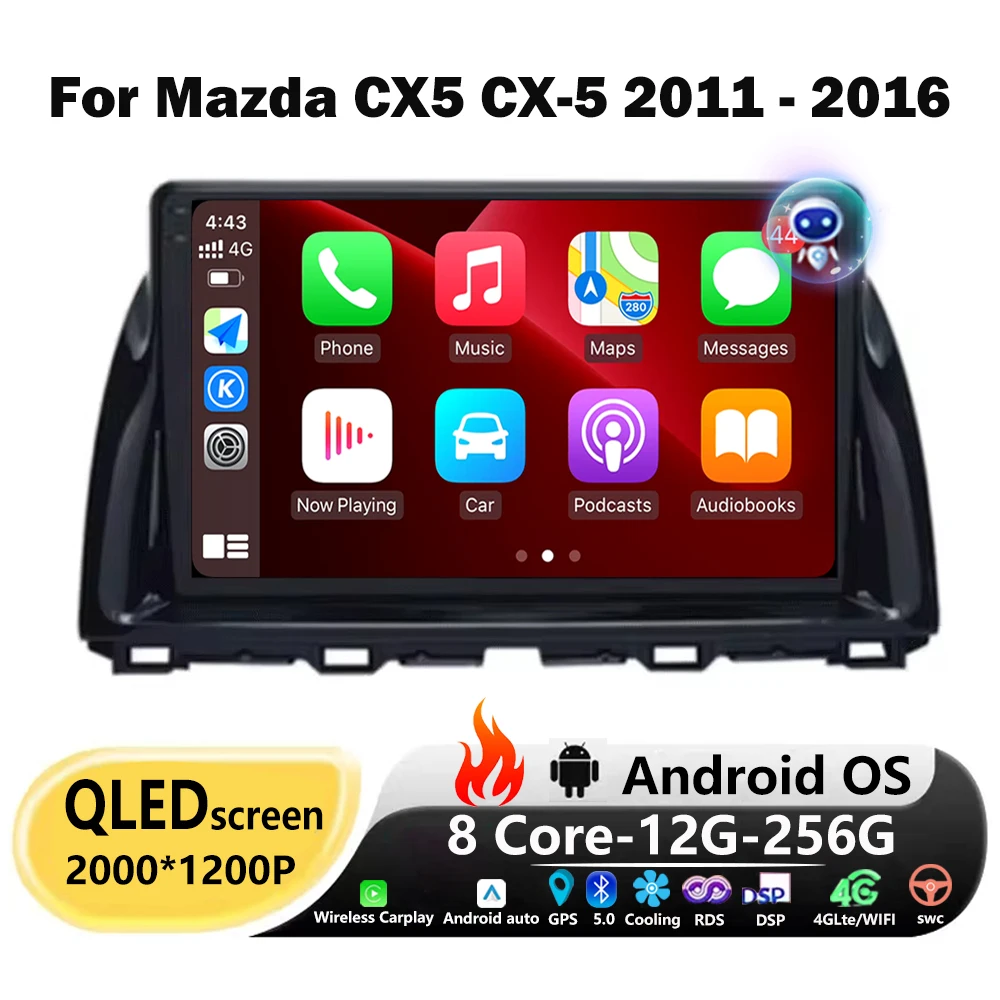 

Car Radio Multimedia Video Player Navigation GPS For Mazda CX5 CX-5 CX 5 2011 - 2016 Android Auto Wireless Carplay 4G BT No 2din